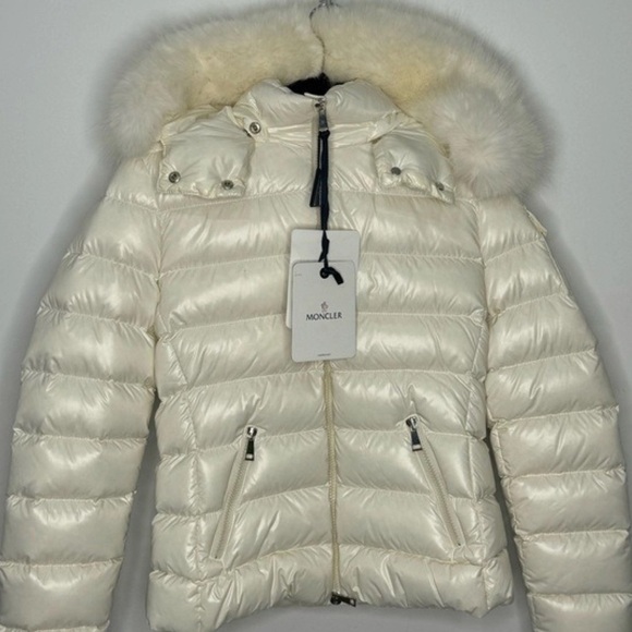 Moncler Jackets & Blazers - Moncler Badyf Down Faux Fur-Trim Jacket White Women's Size 0/XS